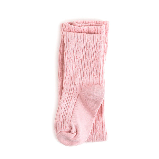 Quartz Pink Cable Knit Tights