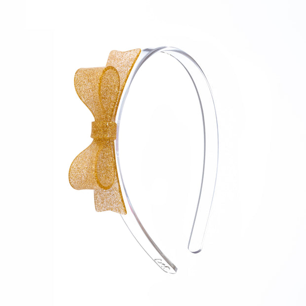Bow Tie Glitter Gold Headband