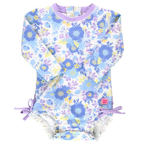 Pristine Blooms Long Sleeve One Piece Rash Guard