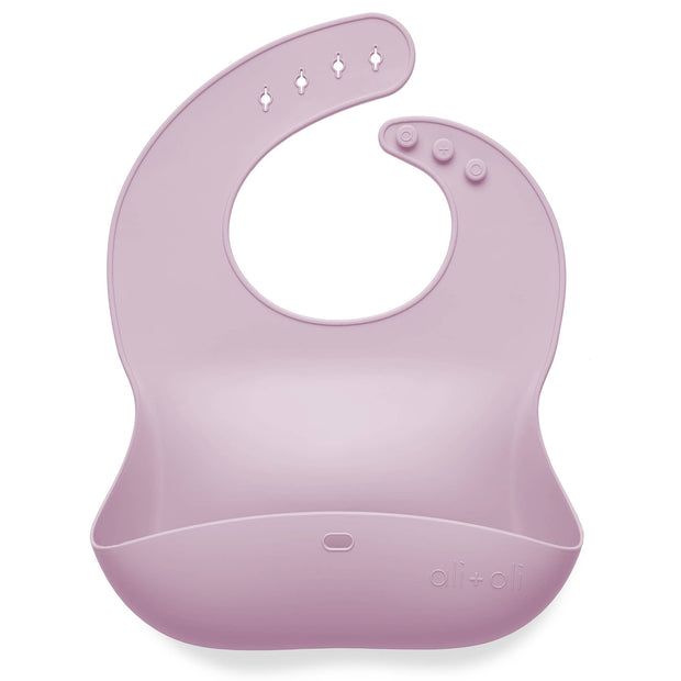 Silicone Baby Bib Roll Up & Stay Closed (Lilac)
