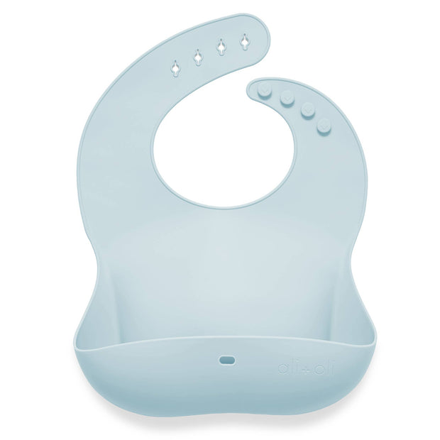 Silicone Baby Bib Roll Up & Stay Closed - (Sky/Blue)