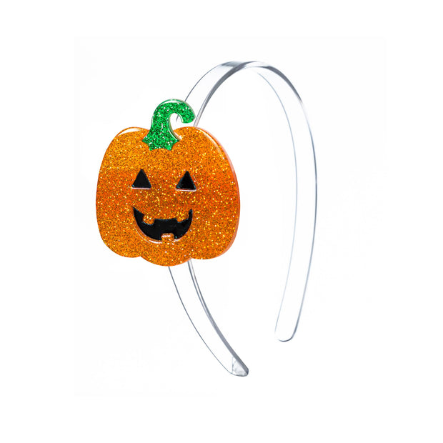 Happy Pumpkin Glitter Orange Headband