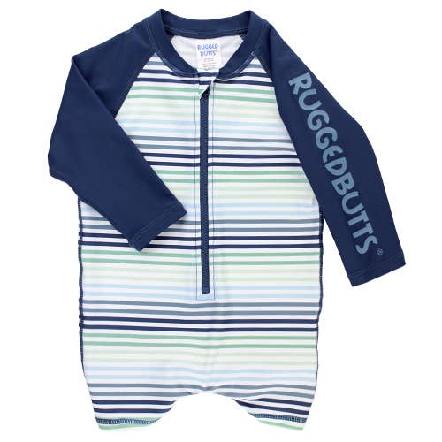 Coastal Stripes Long Sleeve One Piece Rash Guard