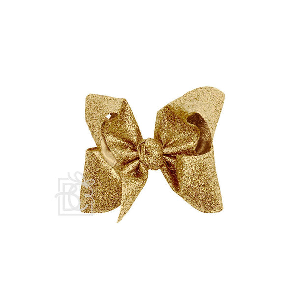 GOLD GLITTER BOW ON CLIP