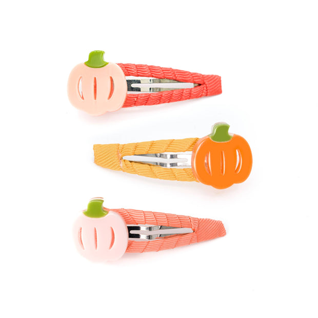 Pumpkin Trio Orange Pink Snap Clips