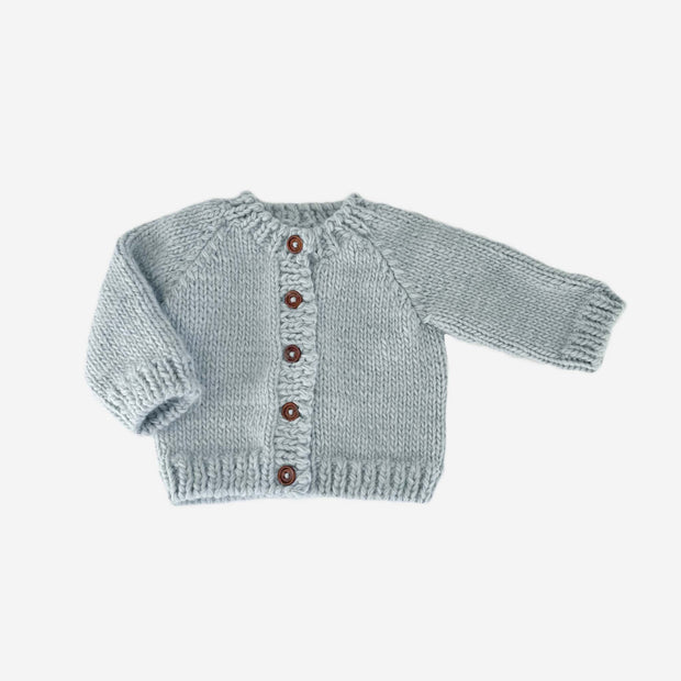 Classic Cardigan, Bowie Grey | Hand Knit Kids Sweater