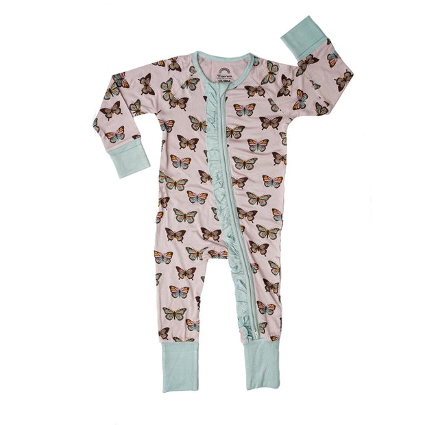 Flutterby Butterfly Bamboo Baby Convertible Footie Pajama