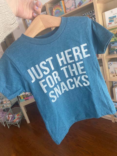 Just Here for the Snacks Teal Tee