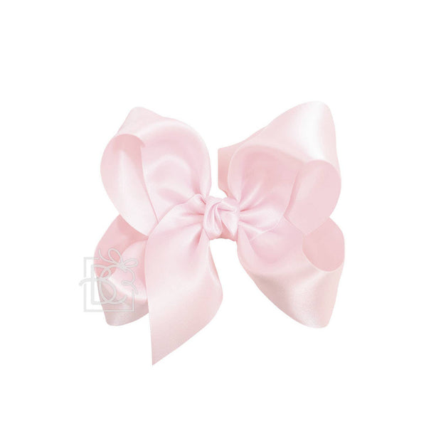 SATIN BOW ON CLIP: 5.5" Huge - 2.25" Ribbon on Alligator Clip