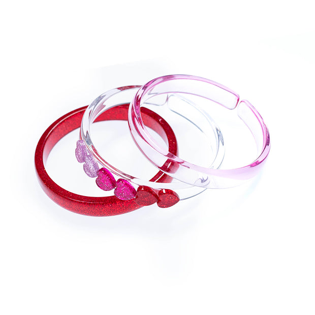 Heart Red+Pink Mix Bangle Set/3