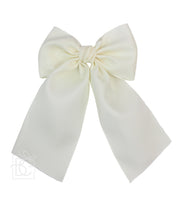 OPAQUE SATIN BOW W/ EURO KNOT & TAILS: 4.5" Large