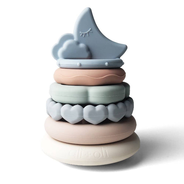 Soft Silicone Stacking Ring Tower (6-pc) Moon