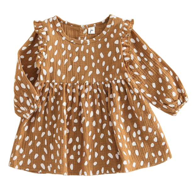 Ruffle Dress - fawn