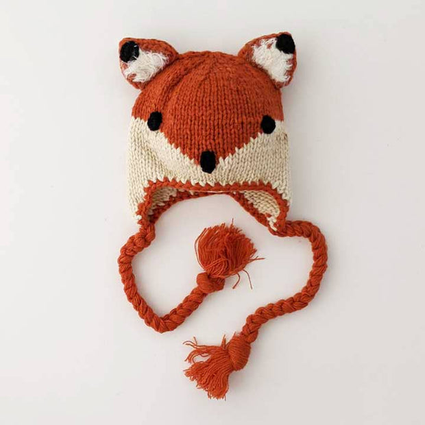 Fox Earflap Beanie Hat