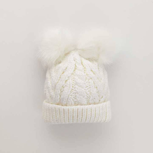 Winter White Fluffer Beanie Hat
