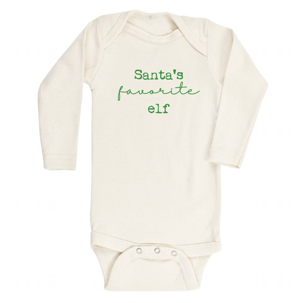 Santa's Favorite Elf Organic Cotton Bodysuit | Long Sleeve