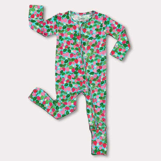 Strawberry Fields Zip Convertible Footie Bamboo