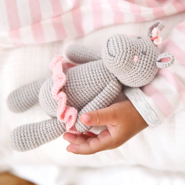 Crochet Hippo Rattle Toy