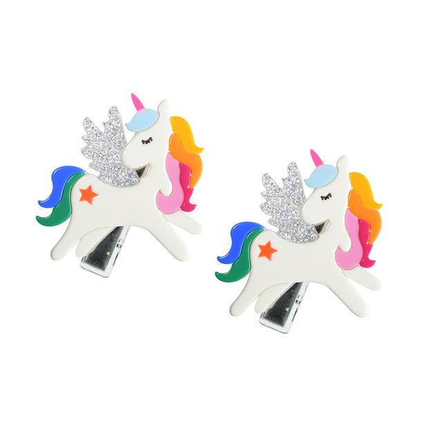 Unicorn Rainbow Wing Alligator Clips