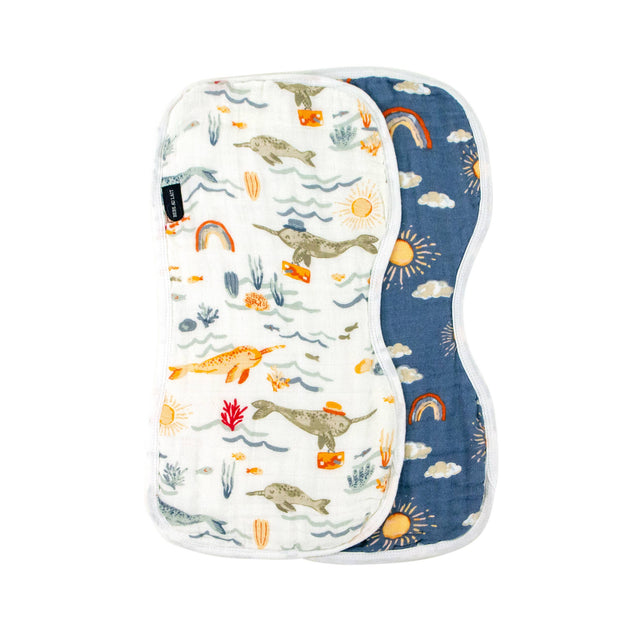 Narwhal & Hello Sunshine Classic Muslin Burp Cloths Set