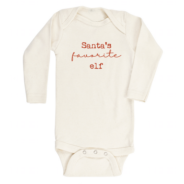 Santa's Favorite Elf Organic Cotton Bodysuit | Long Sleeve