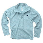 Quarter Zip Cloudy Yarn Top - Light Blue/NC Blue