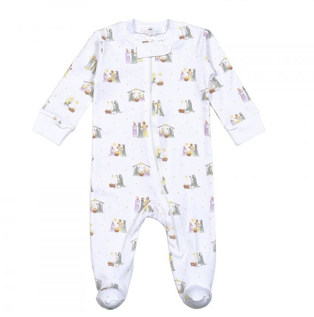 Nativity Pima Zipper Footie