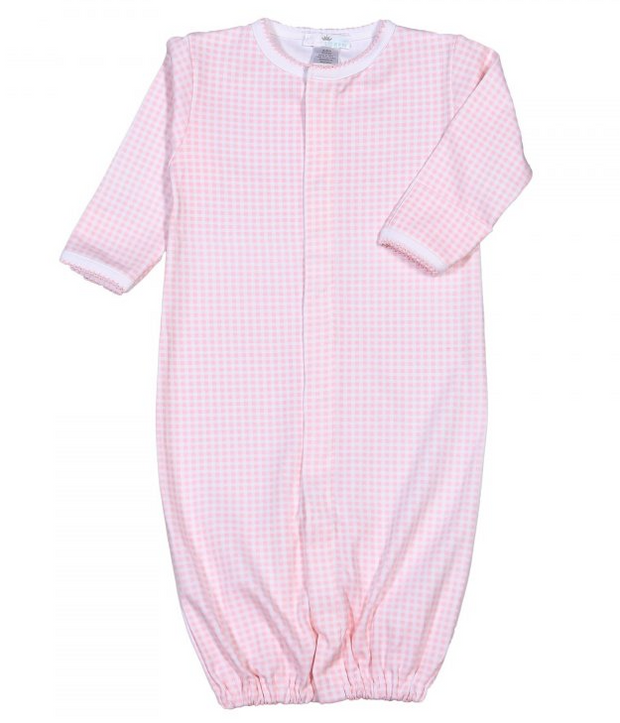 Pink Gingham Pima Converter Gown
