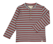 Grey/Burgundy Stripe Henley