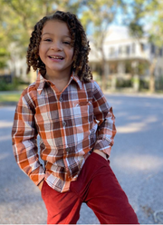 Rust Plaid Woven Shirt