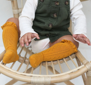 Marigold Fancy Lace Top Knee High Socks