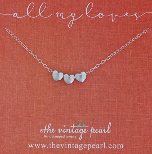 All My Loves Necklace (Sterling Silver - 1-5 hearts)