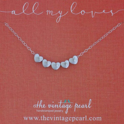 All My Loves Necklace (Sterling Silver - 1-5 hearts)