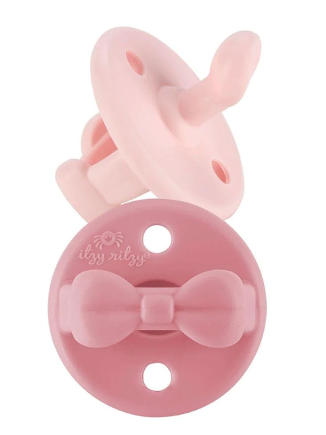 Sweetie Soother™ Orthodontic Silicone Pacifier - Ballet Slipper & Primrose Bows 0-6M
