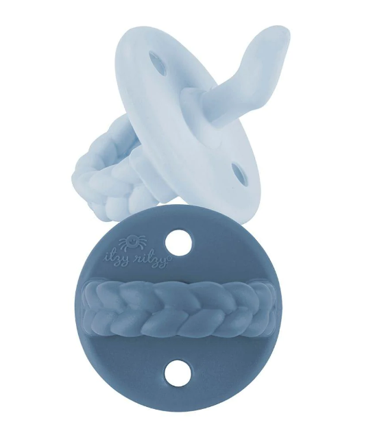 Sweetie Soother™ Orthodontic Silicone Pacifier - Sky & Surf Braid -  6-18M