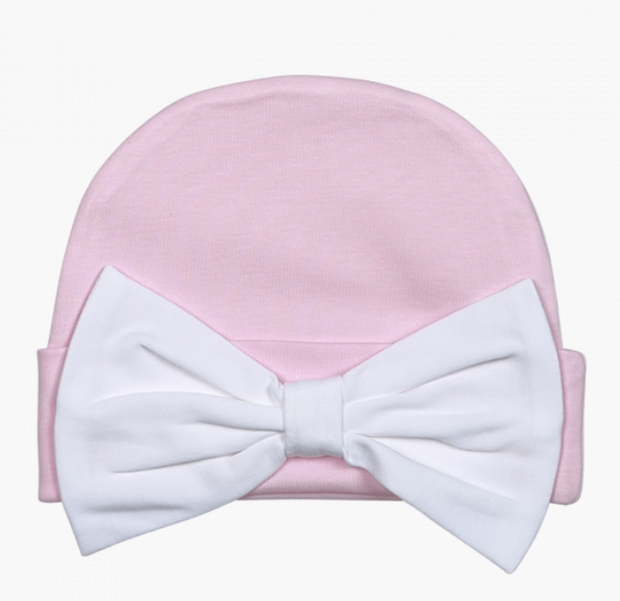 Pink Bow Baby Hat