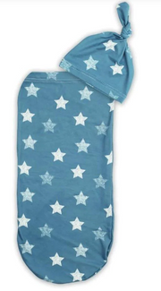 Cutie Cocoon™ - Baby Cocoon & Hat Set Blue Stars