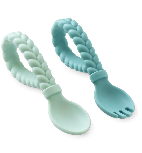 Sweetie Spoons™ - Silicone Baby Fork + Spoon Set