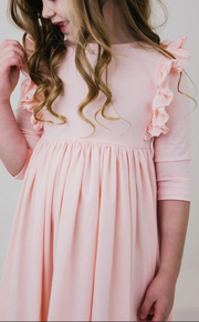 Petal Pink Ruffle Twirl Dress