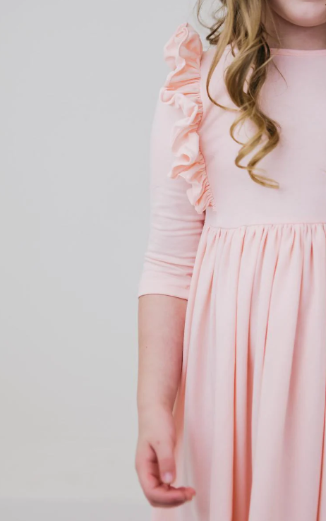 Petal Pink Ruffle Twirl Dress