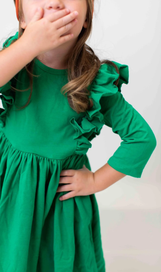 Emerald Green Ruffle Twirl Dress Tribute Clothing Co Emerald Green Ruffle Twirl Dress Tribute Clothing Co