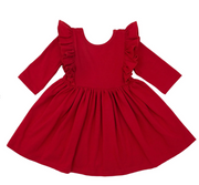 Red Ruffle Twirl Dress