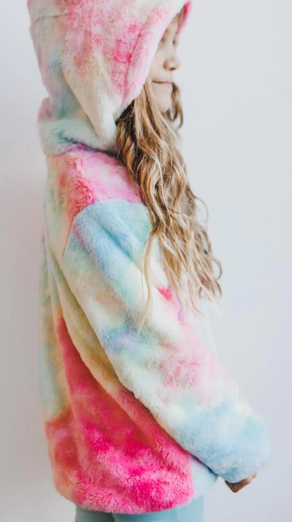 Tie dye fuzzy pullover deals