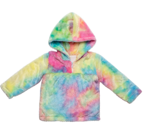Tie dye discount fuzzy hoodie