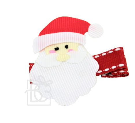 Santa Grosgrain Ribbon Hair Clip