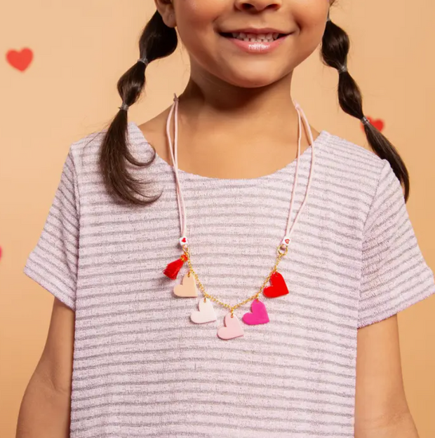 Multi Heart Pink Shades Necklace
