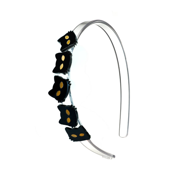 Multi Cat Black Headband: No Charms