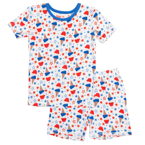 Patriotic Ice Cream Short Sleeve PJ's - Bamboo