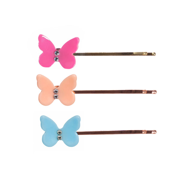 Colorful Multi Butterflies Bobby Pins