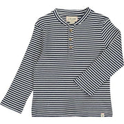 Navy striped ribbed Henley